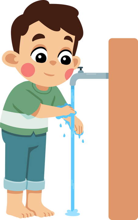 Wudu Ablution Washing Left Hands Arms Step